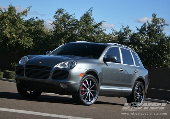 2009 Porsche Cayenne with 22" Lexani LSS-10 in Machined (Black) wheels