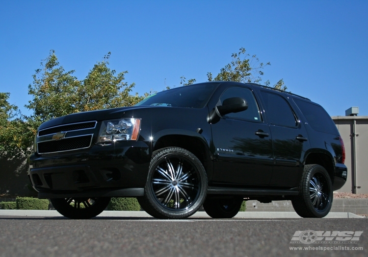 2009 Chevrolet Tahoe with 24 2 Crave No01 in Black Machined Black