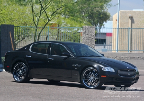 2009 Maserati Quattroporte with 22" Lexani LX-10 in Machined (Black) wheels
