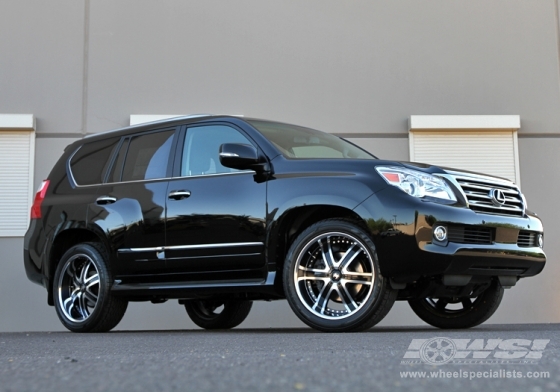 2010 Lexus GX with 24" 2 Crave No.04 in Machined (Black) wheels