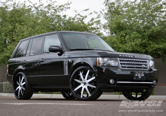 2010 Land Rover Range Rover with 26" Discontinued GFG Hampton in Black Machined wheels