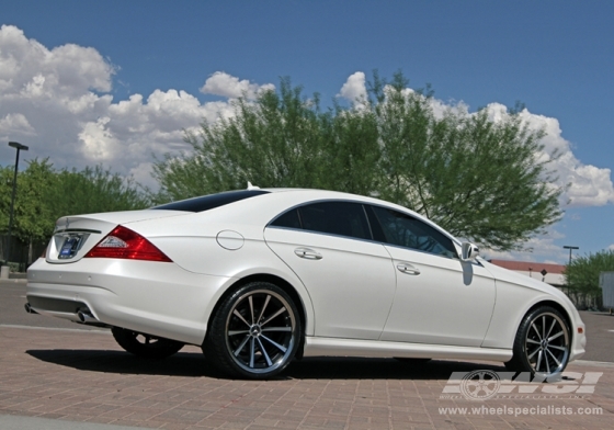 2010 Mercedes Benz CLS with 20" Vossen VVS-CV1 in Matte Black (Machined / SS Lip) wheels