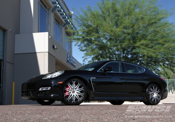 2011 Porsche Panamera with 20" Giovanna Forged Newport in Machined (Black) wheels