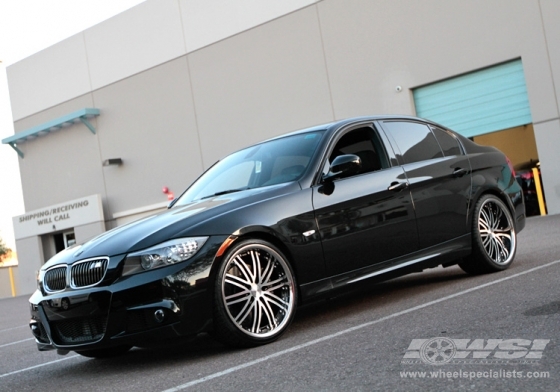 2010 BMW 3-Series with 20" Vossen VVS-082 in Black (Machined Face) wheels