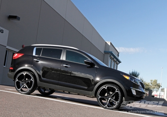 2011 Kia Sportage with 22" Giovanna Dalar-5V in Black (Matte) wheels