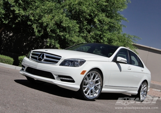 2010 Mercedes Benz C-Class with 20" Vossen VVS-CV2 in Matte Silver (Machined / SS Lip) wheels