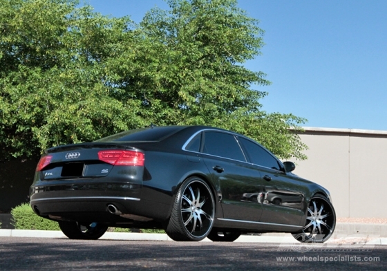 2011 Audi A8 with 24" Lexani LX-09 in Machined (Black) wheels