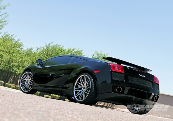 2010 Lamborghini Gallardo with 20" Savini SV-25C in Black Machined (Chrome Lip) wheels