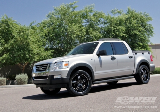 2008 Ford Explorer Sport Trac with 20" MKW M105 in Black (Machined Face) wheels