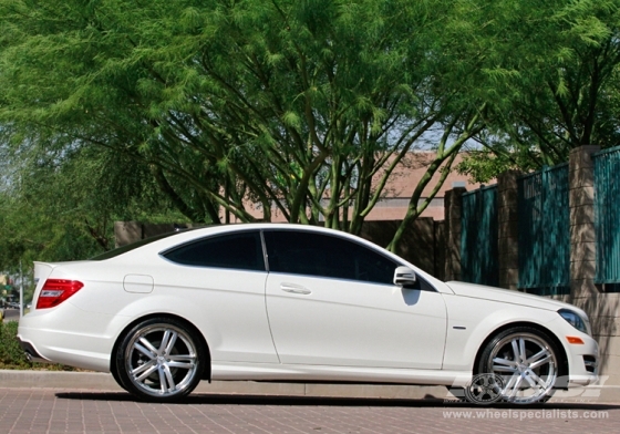 2012 Mercedes Benz C-Class Coupe with 20" Vossen VVS-085 in Silver (Machined) wheels