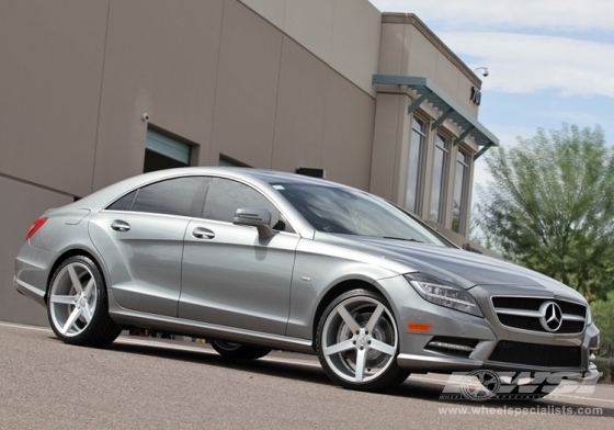 2012 Mercedes Benz CLS with 20" Vossen VVS-CV3 in Matte Silver (Machined) wheels