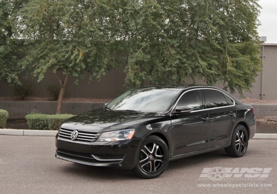 2011 Volkswagen Passat with 18" Enkei AKP in Black wheels
