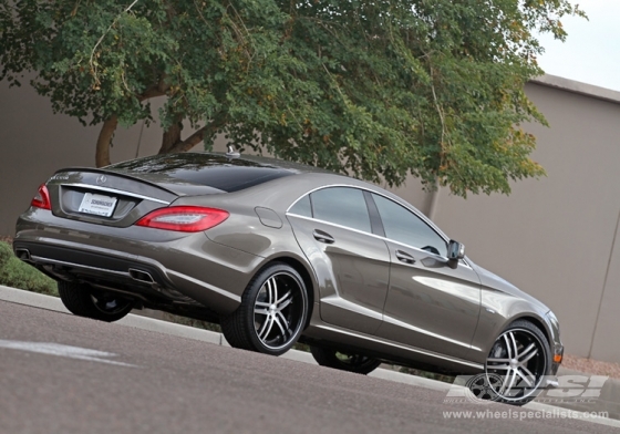 2012 Mercedes Benz CLS with 20" Vossen VVS-085 in Black (Machined Face) wheels
