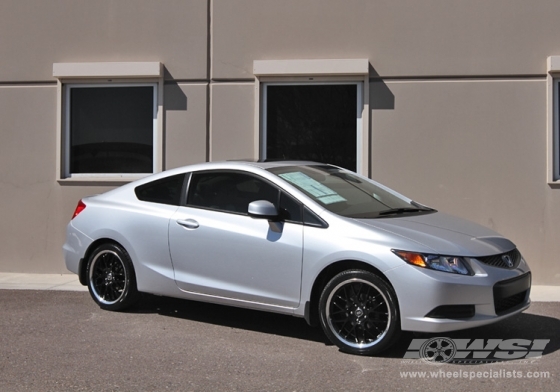 2012 Honda Civic with 18" Enkei Lusso in Black (Machined Lip) wheels