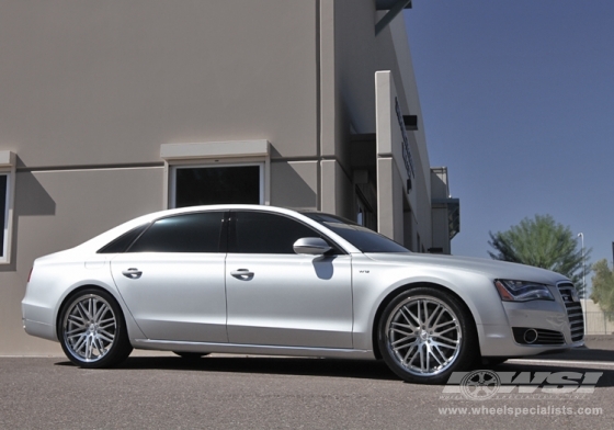 2011 Audi A8 with 22" Lexani CVX-44 in Machined (Silver) wheels