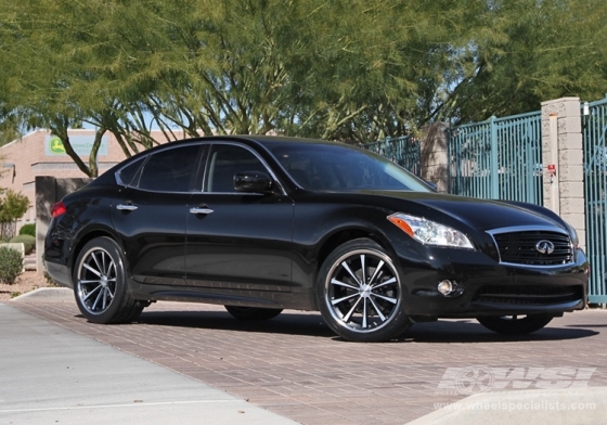 2012 Infiniti M with 20" Vossen VVS-CV1 in Matte Black (Machined / SS Lip) wheels
