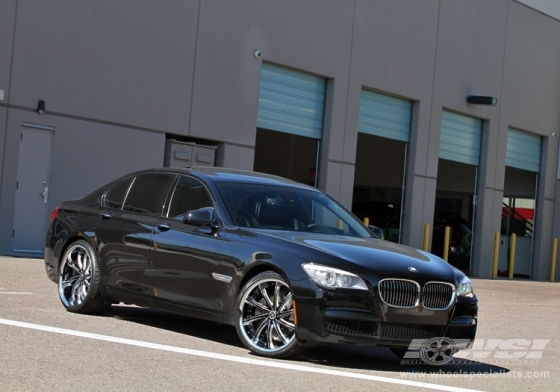 2012 BMW 7-Series with 22" Savini SV-37S in Brushed (Chrome Lip) wheels