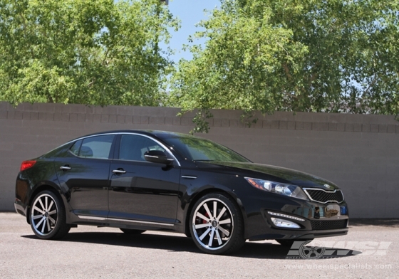 2012 Kia Optima with 20" Gianelle Santo-2SS in Machined Black (Chrome S/S Lip) wheels