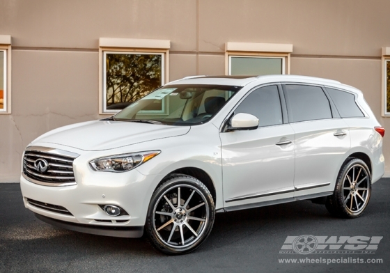 2013 Infiniti QX60 with 22" Koko Kuture Lindos in Machined Black (Chrome S/S Lip) wheels