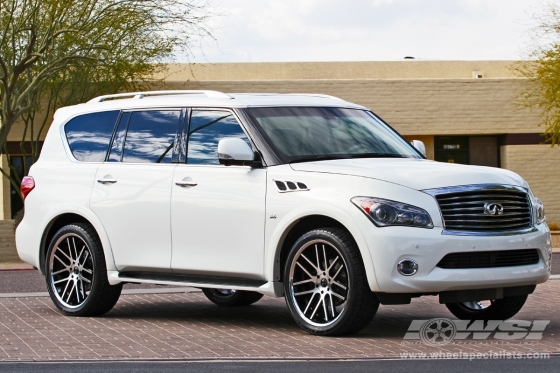 2014 Infiniti QX56 with 24" Gianelle Yerevan in Machined Black (Chrome S/S Lip) wheels