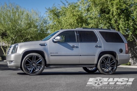 2014 Cadillac Escalade with 24" Gianelle Yerevan II in Semi Gloss Black (Ball Cut Details) wheels