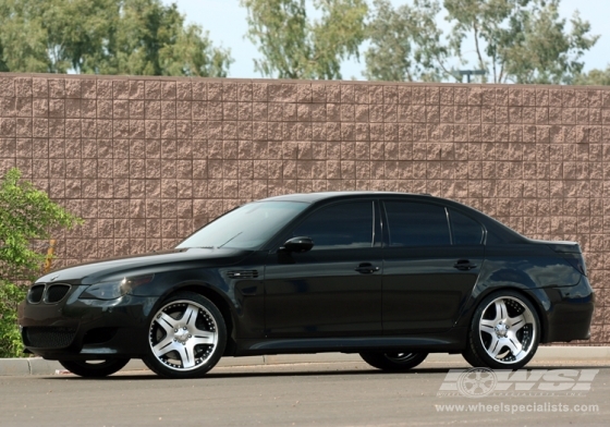 2007 BMW M5 with 20" Maya DLR in Machined (Black) wheels