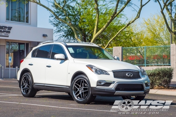 2017 Infiniti QX50 with 20" Giovanna Austin in Black Machined (Chrome Stainless Steel Lip) wheels
