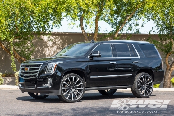 2015 Cadillac Escalade with 26" Gianelle Cuba-12 in Matte Black (w/Ball Cut Details) wheels