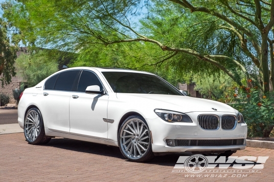 2011 BMW 7-Series with 22" Giovanna Spira FF in Silver Machined (Directional - Flow-Formed) wheels