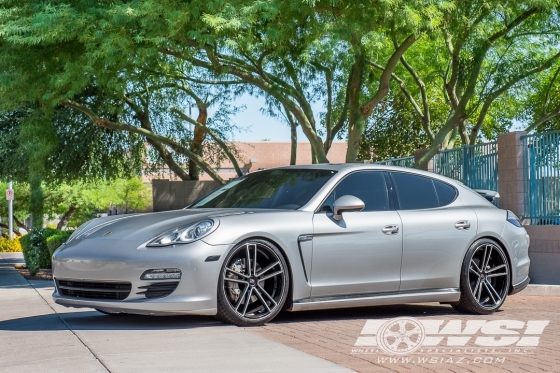 2010 Porsche Panamera with 22" Koko Kuture Massa-5 in Machined Black wheels