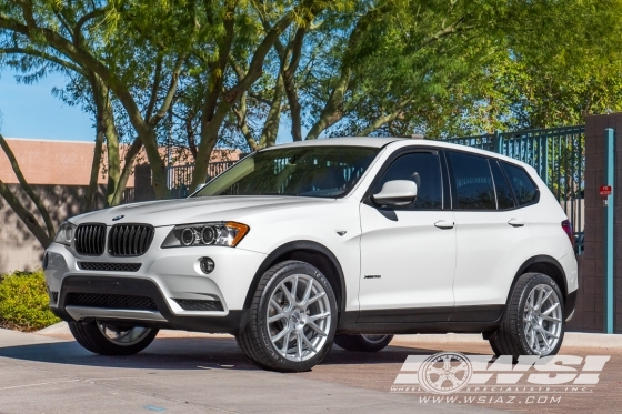 2011 BMW X3 with 20" Vossen VFS-6 in Silver Metallic wheels