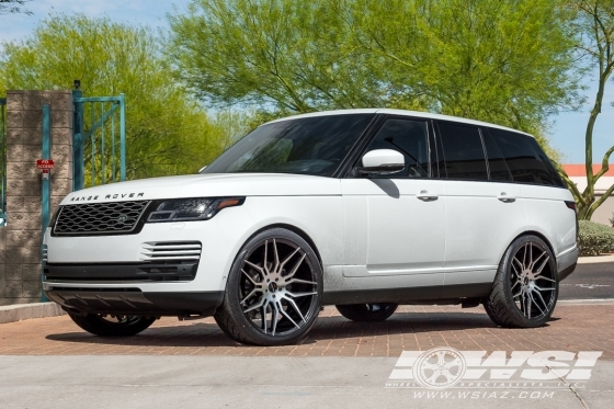 2018 Land Rover Range Rover with 24" Giovanna Bogota in Black Machined wheels