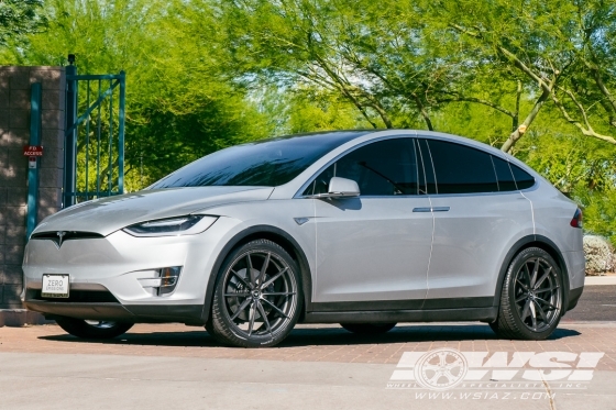 2016 Tesla Model X with 22" Vorsteiner V-FF 109 in Graphite (Carbon Graphite) wheels
