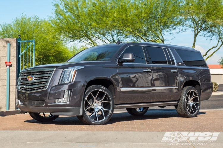 2018 Cadillac Escalade with 24" Gianelle Dilijan in Gloss Black Machined wheels
