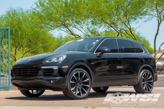 2015 Porsche Cayenne with 22" Gianelle Cuba-10 in Matte Black (w/Ball Cut Details) wheels
