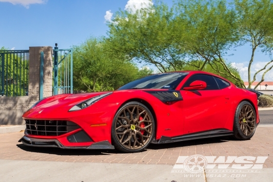 2015 Ferrari F12 with 21" Vossen HF-2 in Textured Bronze (Custom Finish) wheels
