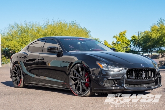 2015 Maserati Ghibli with 22" Savini Cast BM-15 in Gloss Black wheels