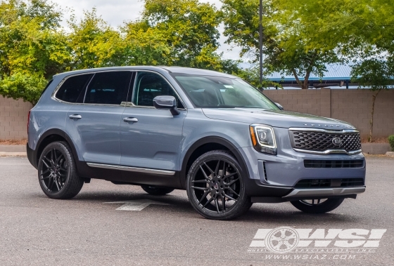 2019 Kia Telluride with 22" Giovanna Bogota in Gloss Black wheels