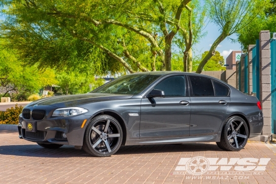 2012 BMW 5-Series with 20" Vossen CV3-R in Tinted Gloss Black wheels