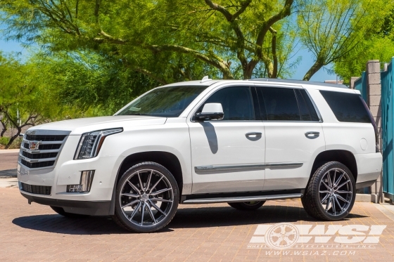2018 Cadillac Escalade with 24" Vossen HF6-1 in Gloss Black Machined (Smoke Tint) wheels