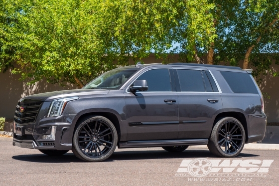 2015 Cadillac Escalade with 24" Koko Kuture Massa-7 in Gloss Black wheels