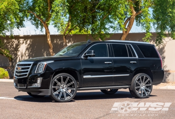 2015 Cadillac Escalade with 26" Gianelle Tropez in Black Machined wheels