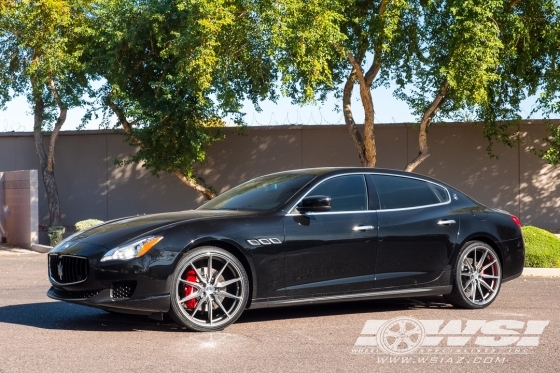 2016 Maserati Quattroporte with 22" Vossen HF-3 in Gloss Graphite (Polished Face) wheels