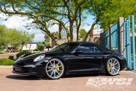 2013 Porsche 911 with 22" Koko Kuture Le Mans in Silver Machined wheels