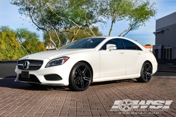 2016 Mercedes-Benz CLS-Class with 20" Vossen HF-1 in Gloss Black Machined (Smoke Tint) wheels