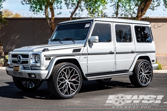 2003 Mercedes-Benz G-Class with 24" Vossen HF-2 in Brushed Gloss Black wheels