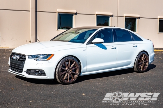 2014 Audi S6 with 20" Vossen HF-3 in Textured Bronze (Custom Finish) wheels