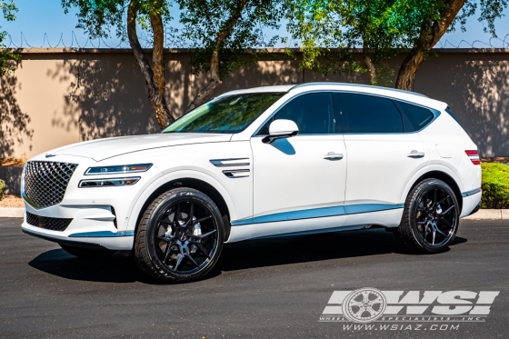 2021 Genesis GV80 with 22" Giovanna Haleb in Gloss Black wheels