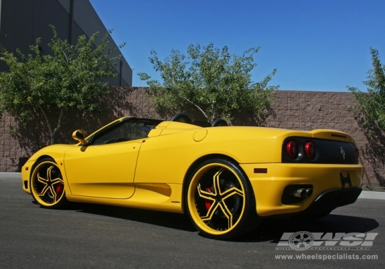 2007 Ferrari 360 Spider with 20, 22" GFG Malibu in Black (Machined) wheels