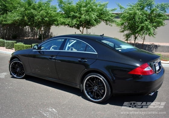 2008 Mercedes Benz CLS with 20" Vossen VVS-077 in Black (Gloss) wheels